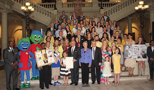 Childhood Cancer awareness event group photo