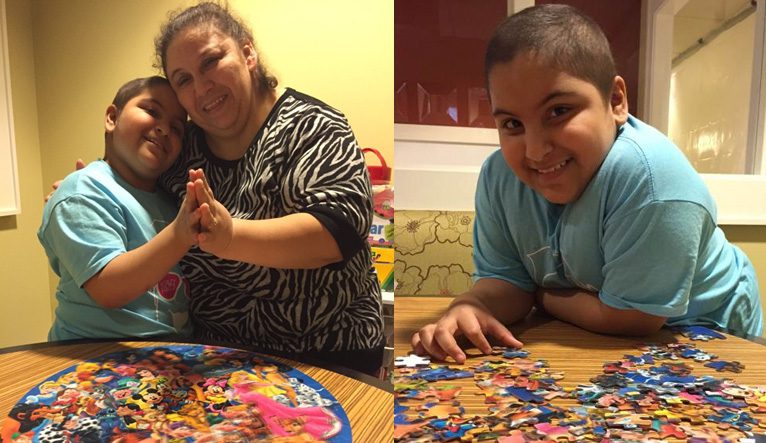 Vallejo family making a puzzle