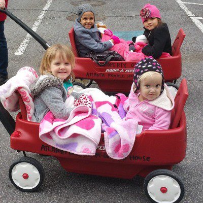RMHC children in wagon - blog