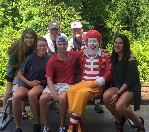 Volunteers from the University of Georgia with Ronald