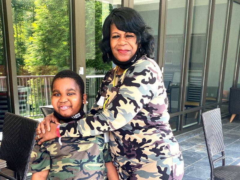 Jeanese Crowell and her grandson Wesley Crowell, 6,